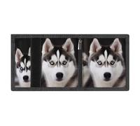 FZMVSQH Husky Dog Mens Trifold Wallet Minimalist Wallet for Men, Rfid Blocking Wallets, 8 Credit Card Holder 1 Note Pocket Coin Pocket & Id Window, Portable Slim Tri Fold Wallets