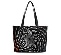 FZMVSQH Leather Visual Illusion Tote Bag Purse with Pockets Zippers Casual Totes Handbag for Women Top Handle Satchels for Work Beach Gym Shop