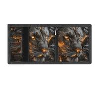 FZMVSQH Lion with Fire Mens Trifold Wallet Minimalist Wallet for Men, Rfid Blocking Wallets, 8 Credit Card Holder 1 Note Pocket Coin Pocket & Id Window, Portable Slim Tri Fold Wallets