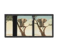 FZMVSQH Little Elephant on Tree Mens Trifold Wallet Minimalist Wallet for Men, Rfid Blocking Wallets, 8 Credit Card Holder 1 Note Pocket Coin Pocket & Id Window, Slim Velcro Tri Fold Wallets