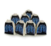 FZMVSQH Lungs Under The Light 8 PCS Cotton Drawstring Bags Reusable Muslin Bags Natural Cotton Bag with Drawstring Small Jewelry Pouch for Party Wedding Fabric Gift Bag for Spice Herb Candy Soap