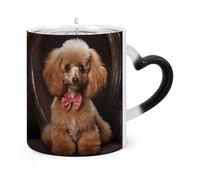 FZMVSQH Magic Coffee Mug Cups Personalized Poodle Color Changing Mug Heat Sensitive Heat Changing Coffee Mugs with Handle 11 Oz Mugs Funny Ceramic Cup for Tea/Latte/Milk/Cocoa