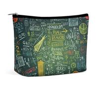 FZMVSQH Math Question Makeup Bag PU Leather Waterproof Travel Cosmetic Bag for Women Girl Wide-Open Zippered Pouch Portable Toiletry Bags Organizer Case Travel Essentials Toiletries Accessories