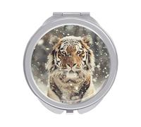 FZMVSQH Mighty Tiger Compact Mirror 1x/2x Magnification Round Travel Makeup Mirror Double Sided Portable Handheld Mirrrors for Pocket Purse Travel Essentials Gift for Women Girl