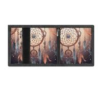 FZMVSQH Native American Dream Catcher Mens Trifold Wallet Minimalist Wallet for Men, Rfid Blocking Wallets, 8 Credit Card Holder 1 Note Pocket Coin Pocket & Id Window, Slim Velcro Tri Fold Wallets