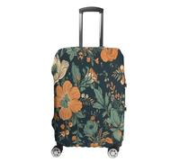 FZMVSQH Orange And Green Flowers Luggage Cover Travel Suitcase Covers for Luggage Elastic Carry on Luggage Covers for Suitcase Tsa Approved Washable Luggage Sleeve Protector Fits 18-32 Inch, style, XL
