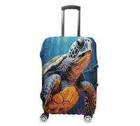 FZMVSQH Painted Sea Turtle Luggage Cover Travel Suitcase Covers for Luggage Elastic Carry on Luggage Covers for Suitcase Tsa Approved Washable Luggage Sleeve Protector Fits 18-32 Inch, style, Small