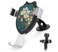 FZMVSQH Pale White Flowers Universal Car Phone Holder Upgraded 3-in-1 Car Phone Holders Mount Smartphone Mount Cell Phone Car Mounts with Suction Cup for Car Dashboard Windshield Air Vent