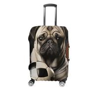 FZMVSQH Pug Dogs With Soccer Ball Luggage Cover Travel Suitcase Covers for Luggage Elastic Carry on Luggage Covers for Suitcase Tsa Approved Washable Luggage Sleeve Protector Fits 18-32 Inch, style