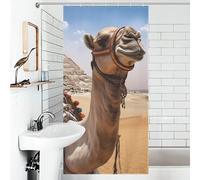 FZMVSQH Pyramid Camel Shower Curtain for Bathroom Bathtub Waterproof Bath Curtain with 12 Hooks 7 Metal Grommets Machine Washable Polyester Window & Door Curtains Room Divider Decor