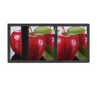 FZMVSQH Red Apple Fruit Mens Trifold Wallet Minimalist Wallet for Men, Rfid Blocking Wallets, 8 Credit Card Holder 1 Note Pocket Coin Pocket & Id Window, Slim Velcro Tri Fold Wallets