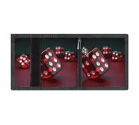 FZMVSQH Red Dice Mens Trifold Wallet Minimalist Wallet for Men, Rfid Blocking Wallets, 8 Credit Card Holder 1 Note Pocket Coin Pocket & Id Window, Portable Slim Tri Fold Wallets