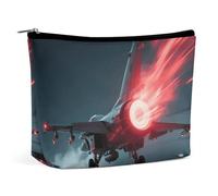 FZMVSQH Red Flame Fighter Makeup Bag PU Leather Waterproof Travel Cosmetic Bag for Women Girl Wide-Open Zippered Pouch Portable Toiletry Bags Organizer Case Travel Essentials Toiletries Accessories