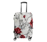FZMVSQH Red Flower Rose Design Luggage Cover Travel Suitcase Covers for Luggage Elastic Carry on Luggage Covers for Suitcase Tsa Approved Washable Luggage Sleeve Protector Fits 18-32 Inch, style, XL
