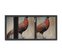 FZMVSQH Red Pheasant Mens Trifold Wallet Minimalist Wallet for Men, Rfid Blocking Wallets, 8 Credit Card Holder 1 Note Pocket Coin Pocket & Id Window, Slim Velcro Tri Fold Wallets