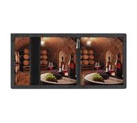 FZMVSQH Red Wine Cellar Mens Trifold Wallet Minimalist Wallet for Men, Rfid Blocking Wallets, 8 Credit Card Holder 1 Note Pocket Coin Pocket & Id Window, Slim Velcro Tri Fold Wallets