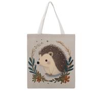 FZMVSQH Reusable Canvas Tote Bag Lightweight Foldable Grocery & Cute Little Hedgehog Shopping Tote with Shoulder Straps Heavy-Duty Quilted Utility Bags Teacher Nurse Work Essentials Carrier