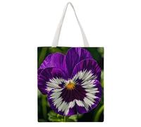 FZMVSQH Reusable Canvas Tote Bag Lightweight Foldable Grocery & Pansy Perfection Shopping Tote with Shoulder Straps Heavy-Duty Quilted Utility Bags Teacher Nurse Work Essentials Carrier