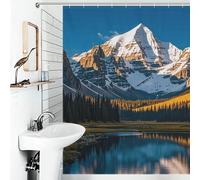 FZMVSQH Rocky Mountain Range Shower Curtain for Bathroom Bathtub Waterproof Bath Curtain with 12 Hooks 7 Metal Grommets Machine Washable Polyester Window & Door Curtains Room Divider Decor