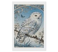 FZMVSQH Snowy Owl Cornus 5D Diamond Art Kits for Adults Personalized Large Diamond Art DIY Full Drill Diamonds Dot Crystal Rhinestone Diamonds Painting Round Gem Art Kit for Home Wall Decor 8x12