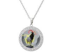 FZMVSQH Standing Glowing Goat Diamond Necklace for Women Girlfriend 20" Chain Hypoallergenic Jewelry Memorial Couple Necklace Custom Photo Pendant Necklaces Birthday Anniversary Romantic Gift for Her