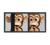 FZMVSQH The Silent Monkey Mens Trifold Wallet Minimalist Wallet for Men, Rfid Blocking Wallets, 8 Credit Card Holder 1 Note Pocket Coin Pocket & Id Window, Portable Slim Tri Fold Wallets