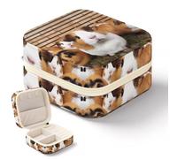 FZMVSQH Travel Jewelry Case Guinea Pigs Printed Small Jewelry Box Jewelry Organizer Storage Case Portable PU Leather Mini Jewelry Travel Case for Rings Earrings Necklaces