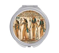 FZMVSQH Women in Ancient Egypt Compact Mirror 1x/2x Magnification Round Travel Makeup Mirror Double Sided Portable Handheld Mirrrors for Pocket Purse Travel Essentials Gift for Women Girl