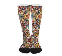 FZMVSQH Women Man Assorted Jelly Beansprinted Middle Tube Socks Fun Colorful Socks Colorful Design Socks Long Athletics, Assorted Jelly Beans, 16-17