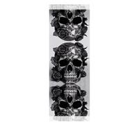 FZMVSQH Womens Winter Scarf Black Skull Rose Printed Cashmere Scarf Women's Shawl Wrap Large ScarvesTassel Scarf Long Blanket Scarf Soft Warm, Black Skull Rose, 78.7*27.6 in