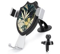 FZMVSQH Yellow and Black Flowers Universal Car Phone Holder Upgraded 3-in-1 Car Phone Holders Mount Smartphone Mount Cell Phone Car Mounts with Suction Cup for Car Dashboard Windshield Air Vent