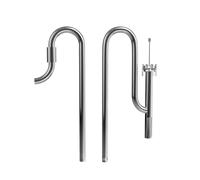 FZONE 316 Stainless Steel Aquarium Inflow and Outflow Lily Pipe Set with 360° Spin Surface Skimmer and Adjustable Rod- fits 12/16mm (1/2") Hose, Crystal Clear Water & Safe Fish/Shrimp Tank