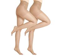 FZPZP 2 Pairs Women's Toeless Pantyhose - 20D Open Toe Sheer Tights Nylons Stockings with Control Top, Nude, 3XL