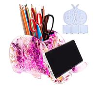 FZQBEY Pencil Holder Resin Moulds Storage Elephant Silicone Mould Phone Holder Crystal Epoxy Resin Casting Mould Makeup Brush Container Silicone Resin Molds for DIY Craft Desktop Storage