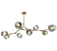 FZQSXAZU E27 - Glass Ball Adjustable Height,Matte Black Sputnik, E26 Metal Hand Blow Branches Pendant Light,79" Mid Century Globe Light Fixtures