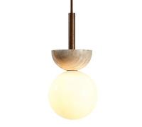 FZQSXAZU G9 Light Source Single Head, Industrial Style Marble Glass Pendant Lamp, Ceiling Lighting Fixtures, Living Room Bedroom Bar Decoration Hanging
