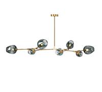 FZQSXAZU Glass Branch Light Fixture, Modern E27 Molecular Hanging Lighting with Blue Lampshade, Adjustable Ceiling Lamp for Living Room Bedroom Indoor Decor