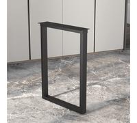 FZQSXAZU Industrial Style Adjustable Metal Desk Legs for Office Computer Dining Table Heavy Duty Iron Legs 11.8x24in/11.8x28in Modern Black Finish (Single Leg)