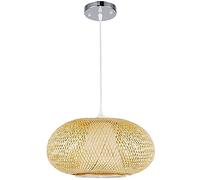FZQSXAZU Japanese Style Bamboo Woven Art Rattan Hand-woven Lantern 1-Light Vintage Industrial Pendant Lighting Weaving Ceiling Light Fixture Made in China