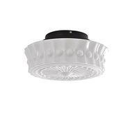 FZQSXAZU LED Ceiling Light Fixture, Flush Mount Chandelier, Vintage Drum-Shaped Antique Glas Shade Lamp for Schoolhouse Bedroom Kitchen Cloakroom Hallway Homestay Porch