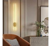 FZQSXAZU LED Wall Sconces, Dimmable Linear Aluminum Light, Modern Simple Design for Hallway, Stair, Living Room, Bedroom - Gold, 60cm Long Strip Applique