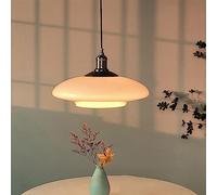 FZQSXAZU Mid Century Modern Pendant ht with Milk Glass Ceiling Hanging Lamp Large UFO Shade Island Over Kitchen Adjustable Schoolhouse Vintage Chandelier for Bedroom Dining Room Restaurant Vigorous