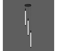 FZQSXAZU Modern Black Gold Linear for High Ceilings Long Tube Hanging Pendant Light Foyer Staircase Living Room Dining Table Hall Farmhouse Entryway Lighting Fixtures