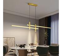 FZQSXAZU Modern Dimmable LED Pendant Ceiling Light with Remote Control for Kitchen Island Dining Table Living Room Gold 100cm