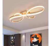 FZQSXAZU Modern LED Ceiling Light with Remote Control Dimmable Creative Pendant Lamp for Dining Room Living Bedroom Kitchen Gold Finish 100cm Length