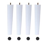 FZQSXAZU Set of 4 Solid Wood Furniture Legs with M8 Bolt Tapered Design for Sofa Bed Cabinet Couch Cupboard Armchair Table Desk Ottoman White 80cm/31.5in