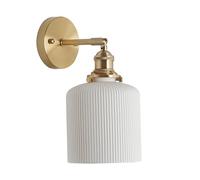 FZQSXAZU Wall Lamps Sconces Ceramics Adjustable Direction Light with E26/E27 Base H65 Full Copper Sconces(Style 2)