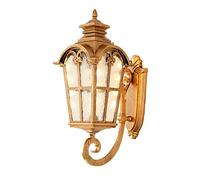 FZQSXAZU Wall Lamps Sconces Traditional Classical Lighting Fixture - Outdoor Waterproof Sconce Lamp Antique Balcony Aisle Patio Glass Light Lantern Garden E27 Outside Lamps(Gold-s)