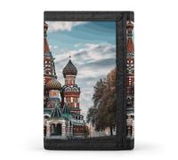FZQVSGW Ancient Egyptian Trifold Wallet Coin Purse With 8 Card Slots Credit Card Holder Divided Billfold Wallet, St Basil Cathedral Red Square In Moscow, One Size, Modern