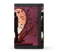 FZQVSGW Anime Sky Trifold Wallet Coin Purse With 8 Card Slots Credit Card Holder Divided Billfold Wallet, Kissing Silhouette, One Size, Modern